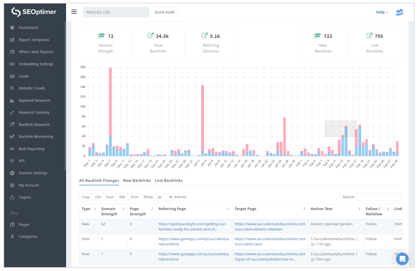 Monitor your backlink profile